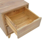 Κομοδίνο Emira pakoworld μασίφ ακακίας σε φυσική απόχρωση 40x40x54εκ - Image 5