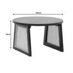 Τραπέζι Tamarind pakoworld ξύλο mango-φυσικό rattan σε φυσική απόχρωση Φ65x40εκ - Image 2