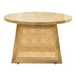 Τραπέζι Tamarind pakoworld ξύλο mango-φυσικό rattan σε φυσική απόχρωση Φ65x40εκ - Image 4