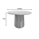 Τραπέζι Tully pakoworld μασίφ ξύλο ακακίας σε φυσική απόχρωση Φ120x75εκ - Image 4