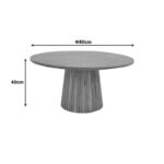 Τραπέζι σαλονιού Canicule ΙI pakoworld μασίφ ξύλο ακακίας σε φυσική απόχρωση Φ80x40εκ - Image 4