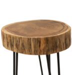 Βοηθητικό τραπέζι Tripp Ι pakoworld μασίφ ξύλο ακακίας σε φυσική απόχρωση-μαύρα μεταλλικά πόδια Φ32x47εκ - Image 3