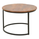 Τραπέζι σαλονιού Frina pakoworld σετ 3τεμ mango ξύλο σε καρυδί απόχρωση με πόδι μαύρο μέταλλο - Image 4