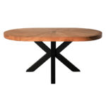 Τραπέζι σαλονιού Fardy pakoworld μασίφ ξύλο ακακίας σε φυσική απόχρωση με μαύρα μεταλλικά πόδια 120x60x45εκ - Image 2