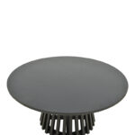 Τραπέζι σαλονιού Radiane pakoworld μασίφ ξύλο ακακίας σε μαύρη απόχρωση Φ80x40εκ - Image 2