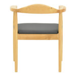 Πολυθρόνα Joube pakoworld rubberwood σε φυσική απόχρωση με μαύρο pu μαξιλάρι 59x48x73εκ - Image 5