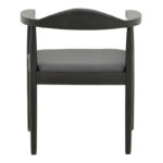 Πολυθρόνα Joube pakoworld rubberwood σε μαύρη απόχρωση με μαύρο pu μαξιλάρι 59x48x73εκ - Image 5