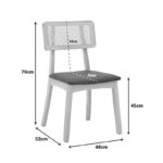 Καρέκλα Renna pakoworld ξύλο οξιάς σε φυσική απόχρωση με μαύρο pu μαξιλάρι 48x52x79εκ