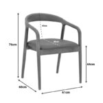 Πολυθρόνα Hogie pakoworld rubberwood καρυδί- μαύρο pu μαξιλάρι 61x60x76εκ