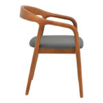 Πολυθρόνα Hogie pakoworld rubberwood καρυδί- μαύρο pu μαξιλάρι 61x60x76εκ - Image 3