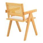 Πολυθρόνα Winslow pakoworld rubberwood σε φυσική απόχρωση-ύφασμα λευκό 51x54x80εκ - Image 2