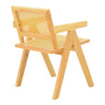 Πολυθρόνα Winslow pakoworld rubberwood-rattan σε φυσική απόχρωση 51x54x80εκ - Image 2