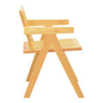 Πολυθρόνα Winslow pakoworld rubberwood-rattan σε φυσική απόχρωση 51x54x80εκ - Image 3