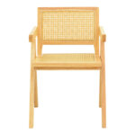 Πολυθρόνα Winslow pakoworld rubberwood-rattan σε φυσική απόχρωση 51x54x80εκ - Image 4