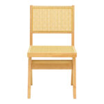 Καρέκλα Winslow pakoworld rubberwood-rattan σε φυσική απόχρωση 46x58x80εκ - Image 4