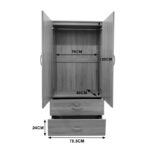 Ντουλάπα δίφυλλη με 2 συρτάρια Lego pakoworld σε sonoma απόχρωση 80x42x180εκ - Image 5