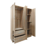 Ντουλάπα τετράφυλλη με 2 συρτάρια Lego pakoworld σε sonoma απόχρωση 120.5x42x181εκ