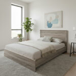 Κρεβάτι Athos pakoworld σε sonoma απόχρωση 140x200εκ