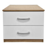 Κομοδίνο Athos pakoworld σε sonoma-λευκή απόχρωση 48x40x41.5εκ - Image 2