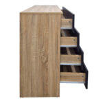 Συρταριέρα Athos pakoworld σε sonoma-ανθρακί απόχρωση 80x40x79εκ - Image 2