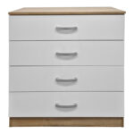 Συρταριέρα Athos pakoworld σε sonoma-λευκή απόχρωση 80x40x79εκ - Image 2