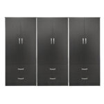 Ντουλάπα εξάφυλλη με συρτάρια Lego pakoworld wenge 240x42x180εκ - Image 2