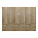 Ντουλάπα εξάφυλλη με συρτάρια Lego pakoworld sonoma 240x42x180εκ - Image 2