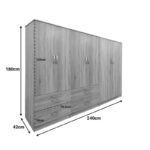 Ντουλάπα εξάφυλλη Lego pakoworld sonoma 240x42x180εκ - Image 4