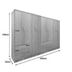 Ντουλάπα οχτάφυλλη Lego pakoworld sonoma 241x42x181εκ - Image 3