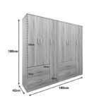 Ντουλάπα εξάφυλλη Lego pakoworld sonoma 180x42x180εκ - Image 4