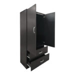 Ντουλάπα εξάφυλλη με πατάρι Lego pakoworld wenge 240x42x240εκ - Image 2