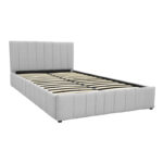 Κρεβάτι Snuggle pakoworld με αποθηκευτικό χώρο ύφασμα γκρι 160x200εκ - Image 2