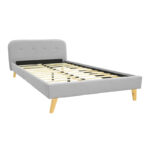 Κρεβάτι LumiLux pakoworld ύφασμα σε γκρι απόχρωση 160x200εκ - Image 2