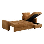 Γωνιακός αναστρέψιμος καναπές κρεβάτι Comfie pakoworld με αποθηκευτικό χώρο camel ύφασμα 260x156x98εκ - Image 3