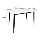 Τραπέζι Pembe pakoworld sintered stone μαύρη όψη μαρμάρου με μαύρα μεταλλικά πόδια 120x70x75εκ - Image 4