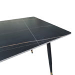 Τραπέζι Pembe pakoworld sintered stone μαύρη όψη μαρμάρου με μαύρα μεταλλικά πόδια 140x80x75εκ - Image 3