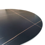 Τραπέζι Orbital pakoworld sintered stone μαύρη όψη μαρμάρου με μαύρα μεταλλικά πόδια Φ120x76εκ - Image 2