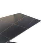 Τραπέζι Mattias pakoworld sintered stone μαύρη όψη μαρμάρου με μαύρα μεταλλικά πόδια 180x90x75εκ - Image 3