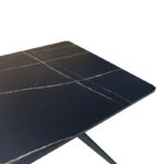 Τραπέζι Ezali pakoworld mdf μαύρη όψη μαρμάρου με μαύρα μεταλλικά πόδια 140x80x75εκ - Image 3