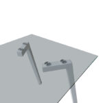 Τραπέζι Titta pakoworld γυάλινη επιφάνεια με λευκά μεταλλικά πόδια 120x70x75εκ - Image 3