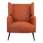 Πολυθρόνα Mareta pakoworld terracotta ύφασμα με πόδι σε μαύρη απόχρωση 83x80x99εκ - Image 3