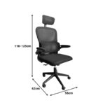 Καρέκλα γραφείου Recko pakoworld ύφασμα mesh σε γκρι απόχρωση 56x62x116-125εκ - Image 4