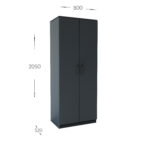 Ντουλάπα Δίφυλλη Simple Γραφίτης 80x52x205cm - Image 2