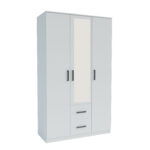 Ντουλάπα Τρίφυλλη Simple 3D2D Λευκή 120x52x205cm - Image 2