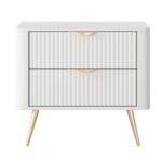 Κομοδίνο Lante Λευκό 63x55x38cm