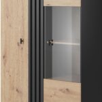 Βιτρίνα Madis φυσικό Artisan+Ανθρακί 90x149x40 cm