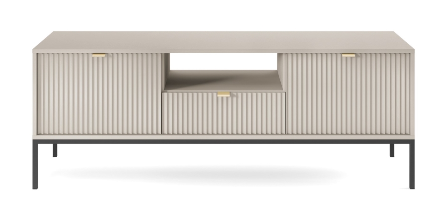 Nova_RTV154_Kaszmir_b Έπιπλο τηλεόρασης Nova Λευκό Kazmir + Ανθρακί 154x56x39cm - Image 1