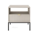 Κομοδίνο Nova Λευκό Kazmir + Ανθρακί 54x56x39cm