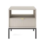 Κομοδίνο Nova Λευκό Kazmir + Ανθρακί 54x56x39cm