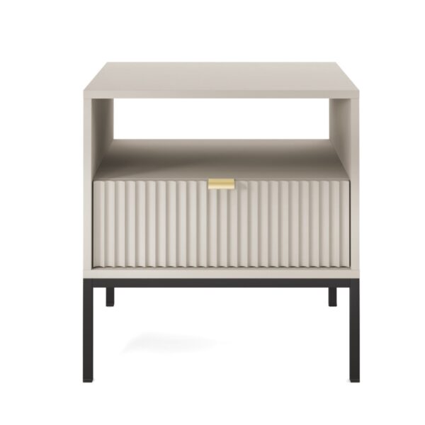 Κομοδίνο Nova Λευκό Kazmir + Ανθρακί 54x56x39cm